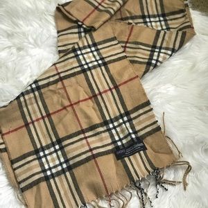 Brown and white black scarf